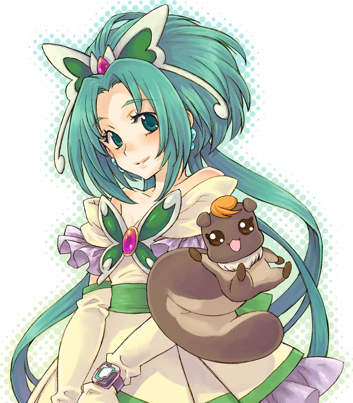 akimoto komachi, cure mint, and nuts (precure and 1 more) drawn by saikachi_(ogre_tree)