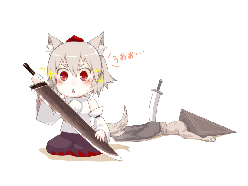 inubashiri momiji and pyramid head (touhou and 2 more) drawn by bobomaster