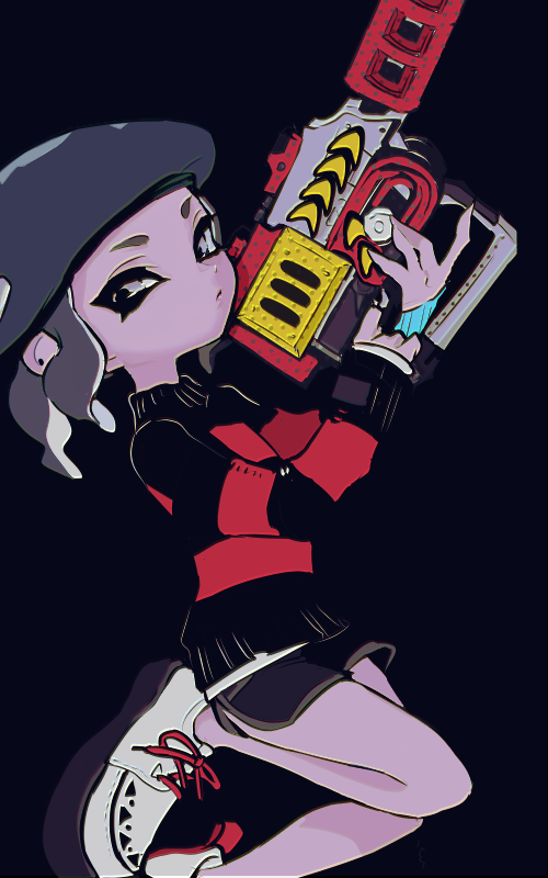 octoling player character and octoling girl (splatoon) drawn by imaikuy0