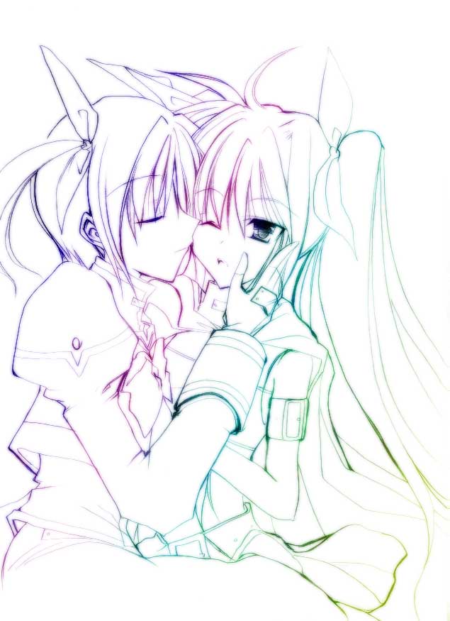 fate testarossa and takamachi nanoha (lyrical nanoha and 2 more) drawn by eima_hiyou