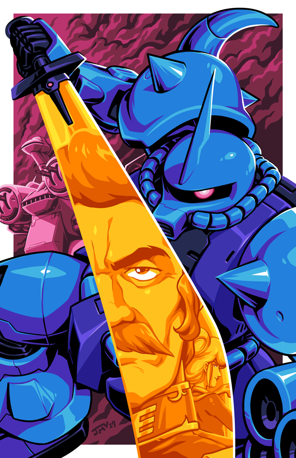 gouf, ramba ral, and crowley hamon (gundam and 1 more) drawn by jmanvelez