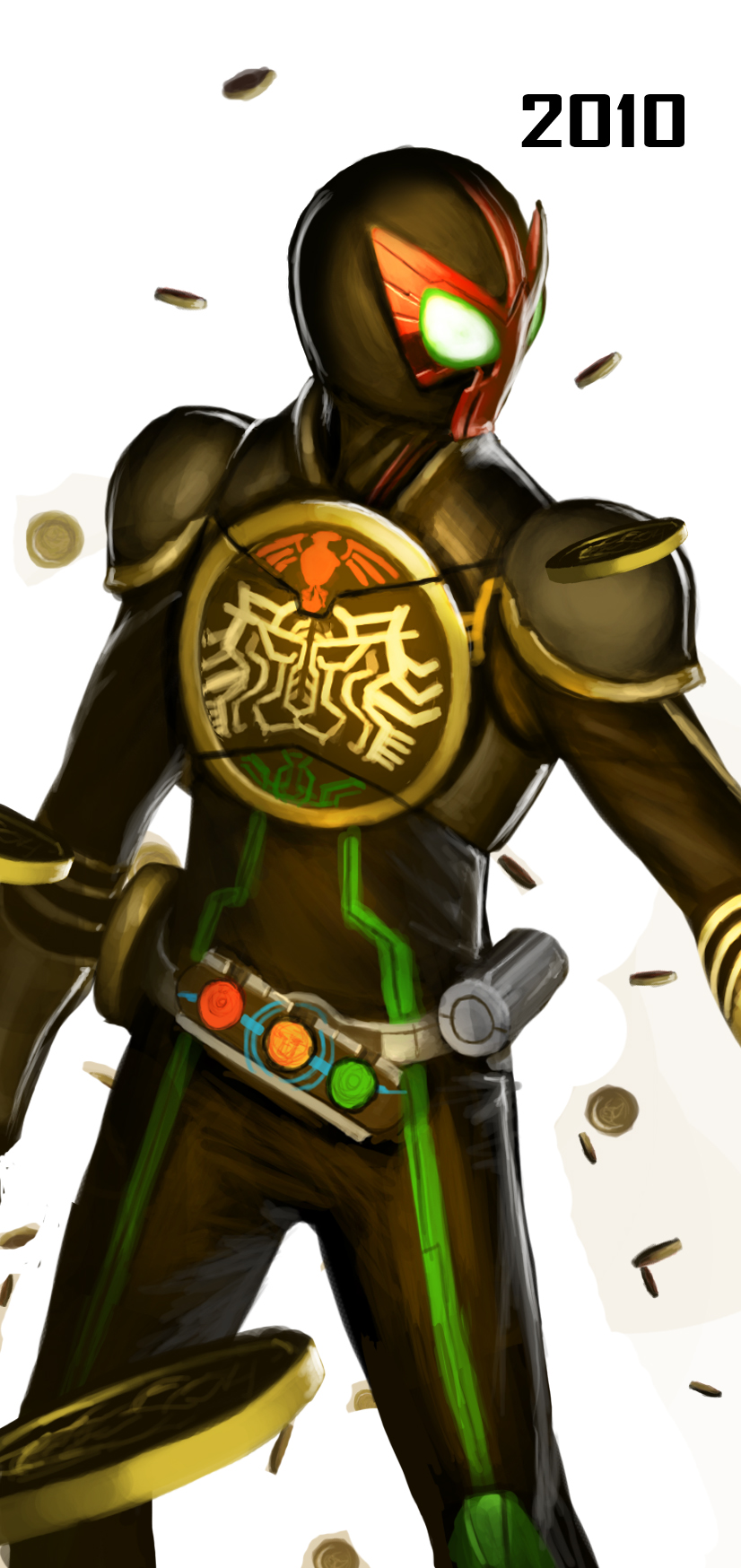 kamen rider ooo (kamen rider and 1 more) drawn by lamchunhin
