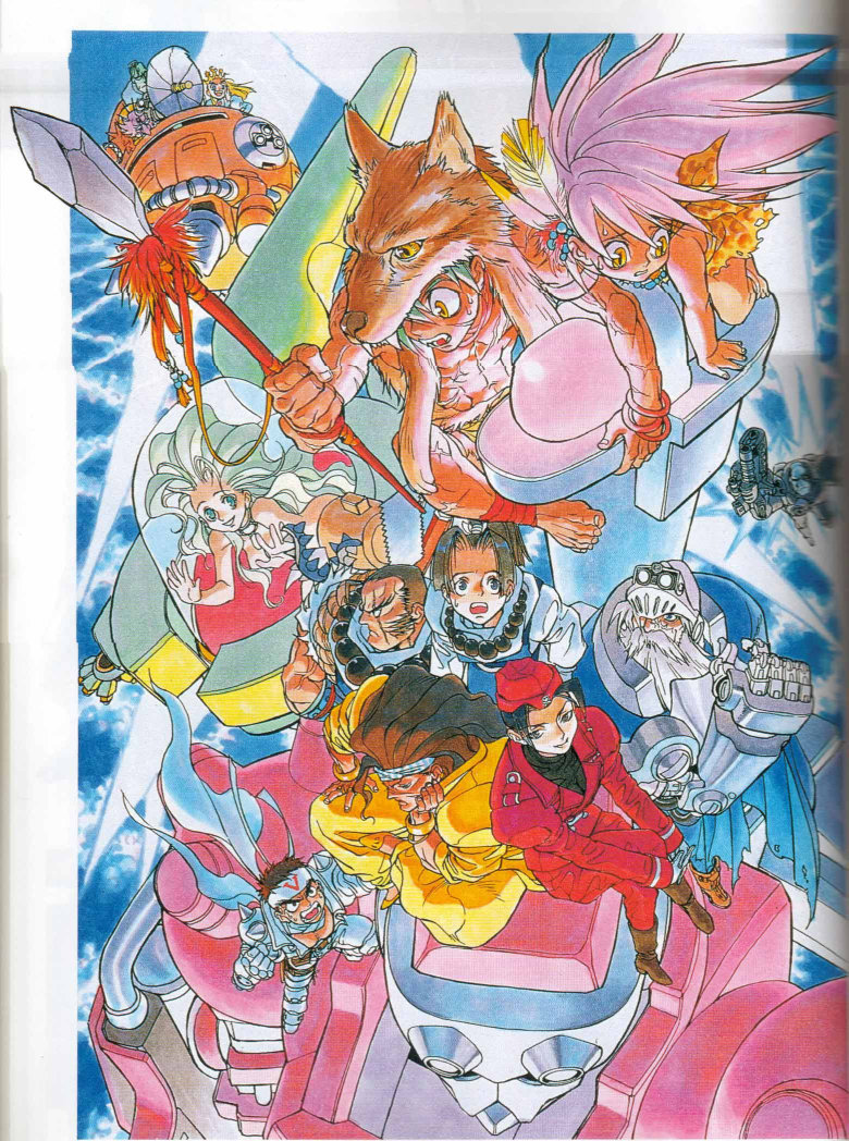 devilot de deathsatan ix, saotome jin, bx-02 blodia, jigoku daishi, dr stein, and 6 more (cyberbots) drawn by nishimura_kinu