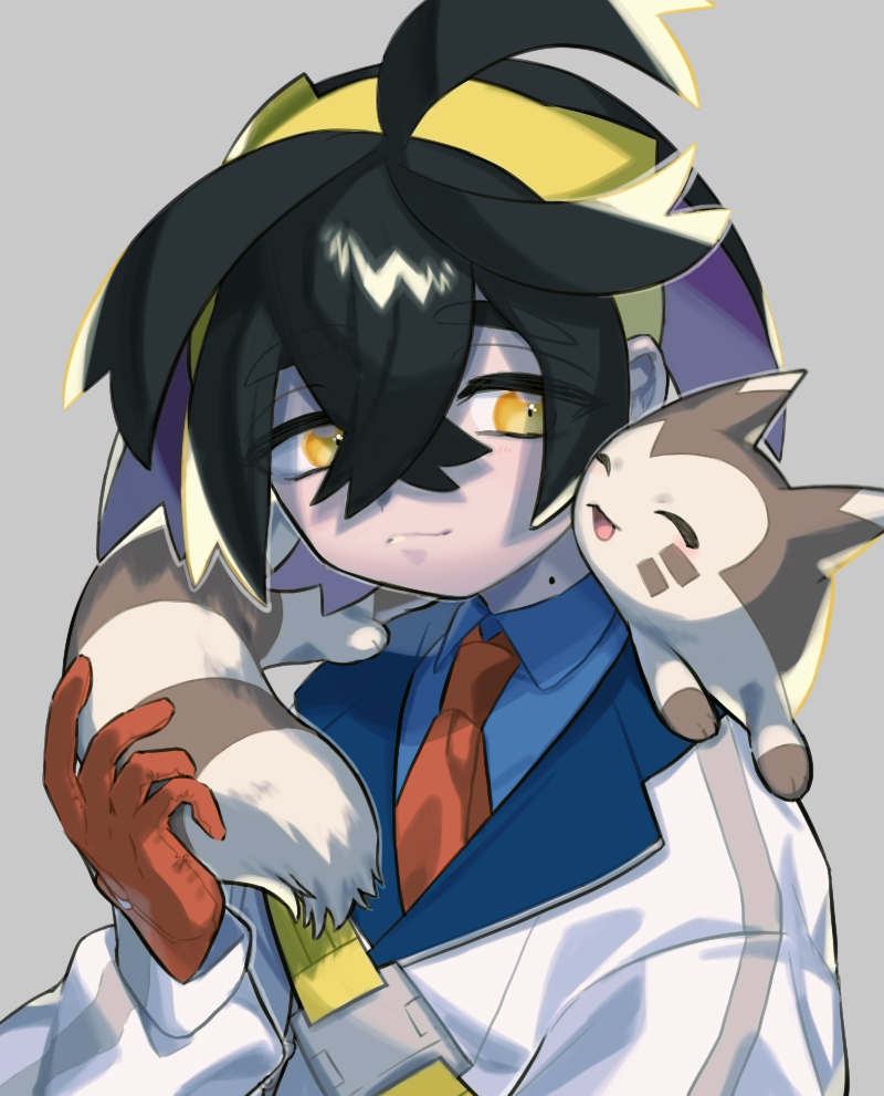 kieran and furret (pokemon and 1 more) drawn by miaivz