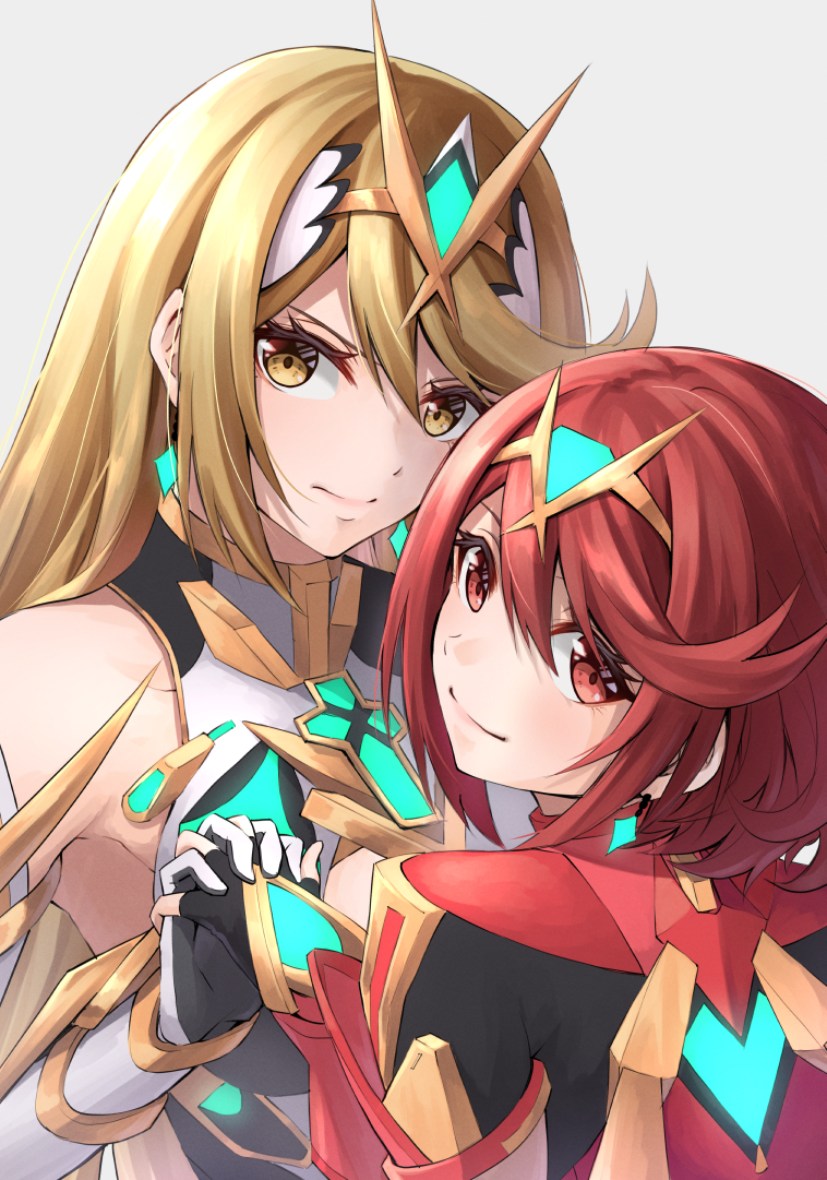 pyra and mythra (xenoblade chronicles and 1 more) drawn by ten_(tenchan_man)