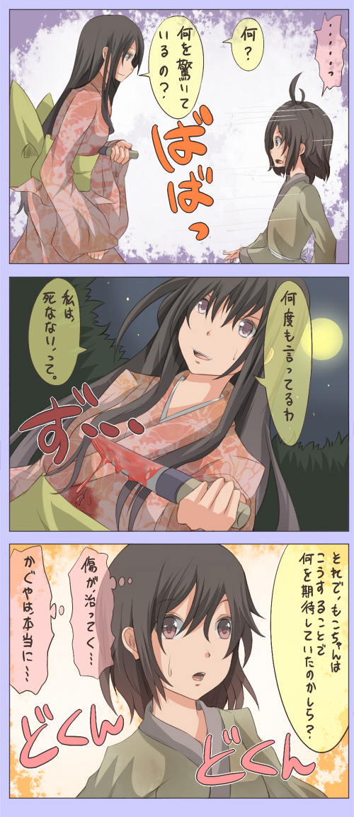 fujiwara no mokou and houraisan kaguya (touhou) drawn by shuga_(soranote)