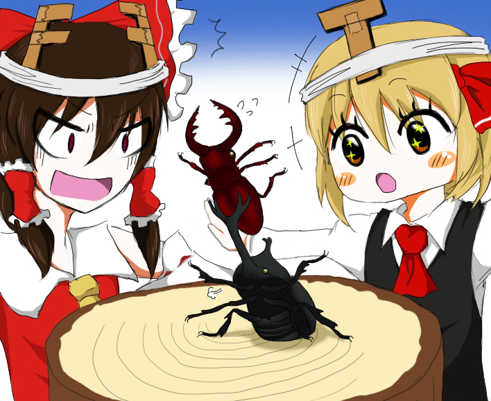hakurei reimu and rumia (touhou and 2 more) drawn by sinonome802