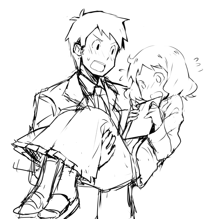 sakurai izumi and takasaki manabu (nichijou) drawn by weee_(raemz)