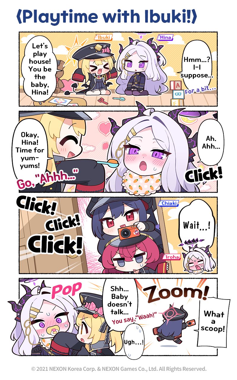hina, ibuki, iroha, and chiaki (blue archive) drawn by donmin_h