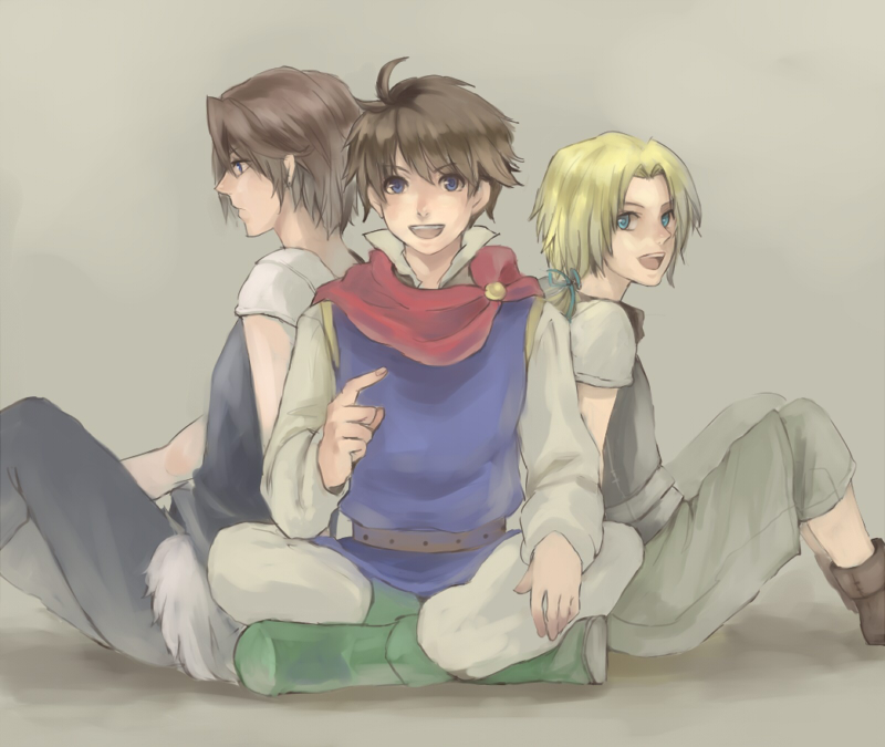 squall leonhart, zidane tribal, and bartz klauser (final fantasy and 5 more) drawn by habbitrot