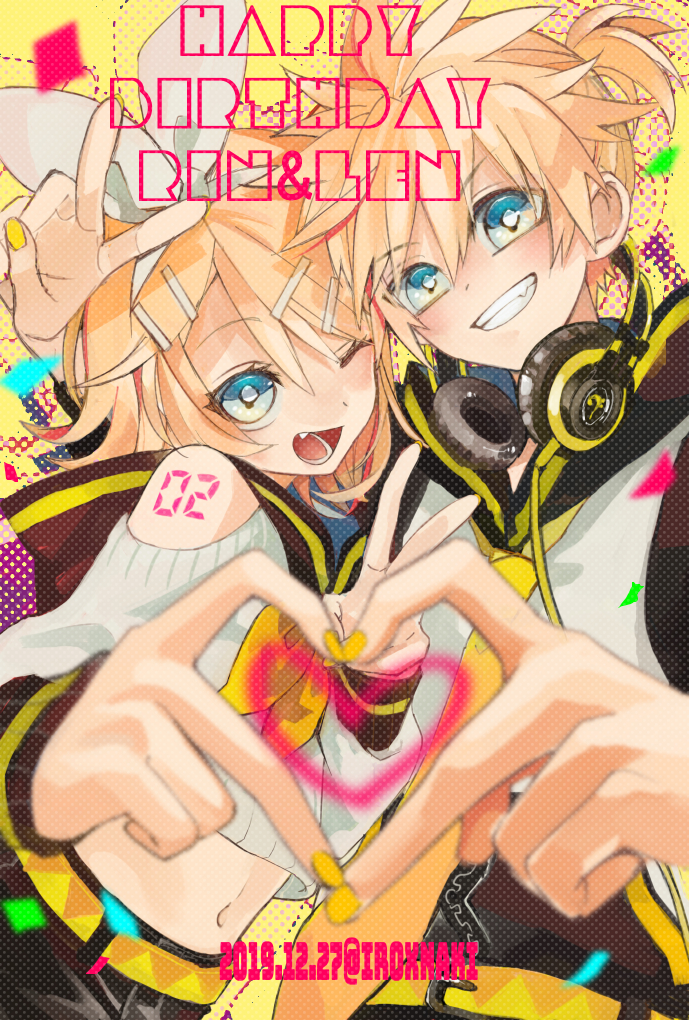 kagamine rin and kagamine len (vocaloid) drawn by ironaki