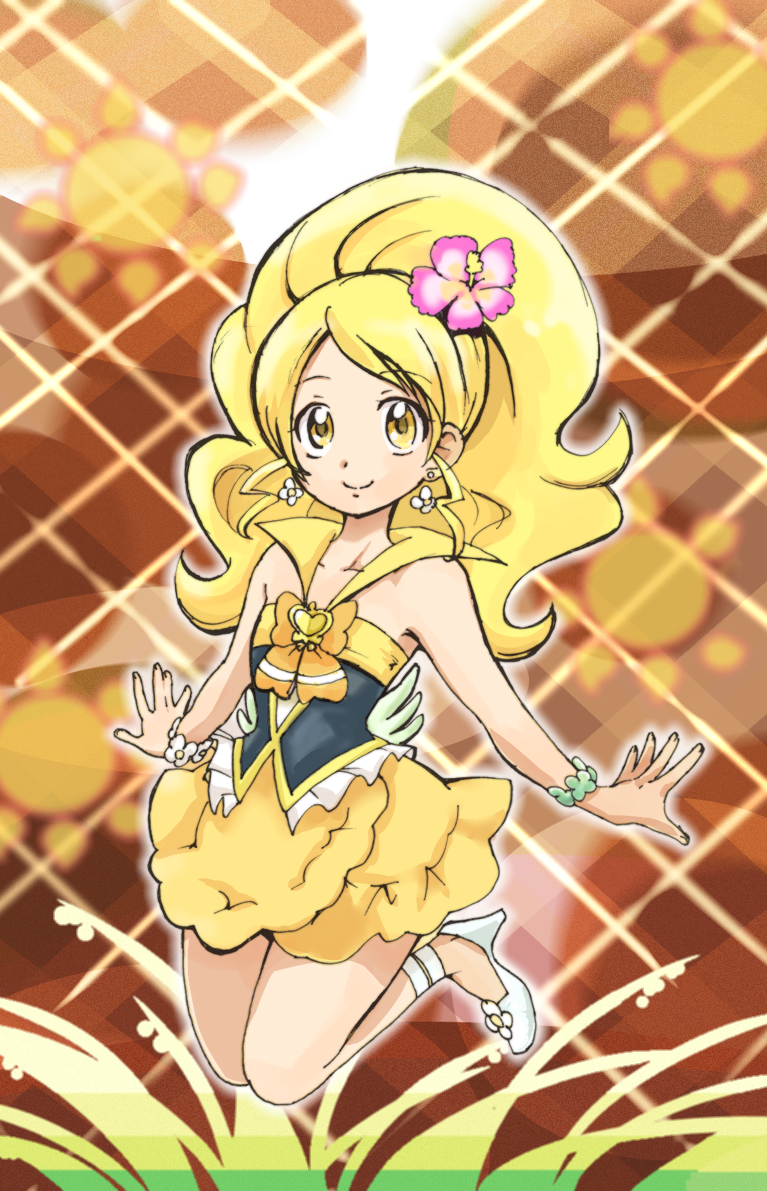 oomori yuuko, cure honey, and cure sunset (precure and 1 more) drawn by milton_(nontan-93bellcat)