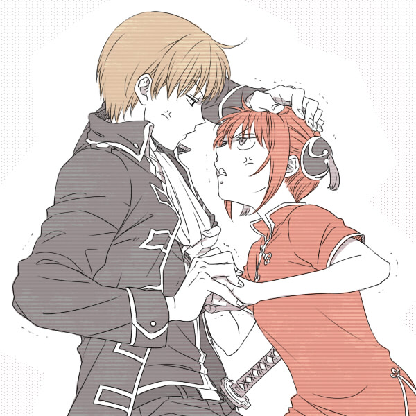 kagura and okita sougo (gintama) drawn by kiichi_(9ta)