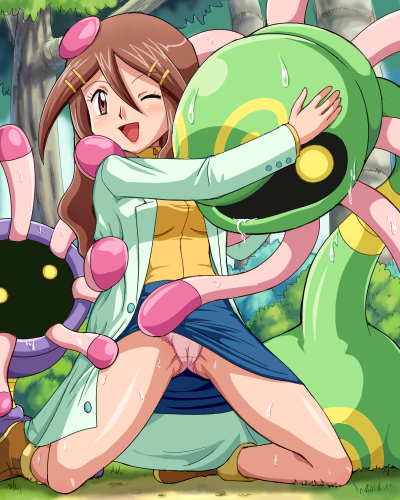 cradily, lileep, and annie proctor (pokemon and 1 more) drawn by pokemoa