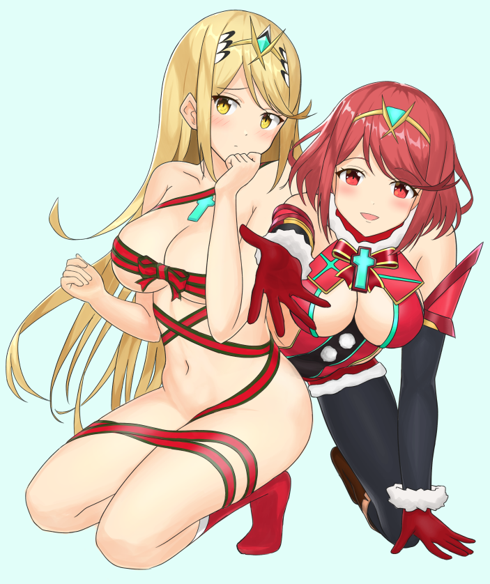 pyra and mythra (xenoblade chronicles and 1 more) drawn by nemunemu_semi