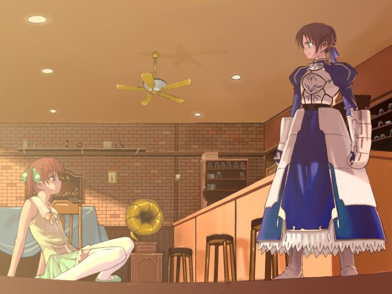 artoria pendragon, saber, and kirisaka suzuna (fate and 2 more) drawn by takeuchi_takashi