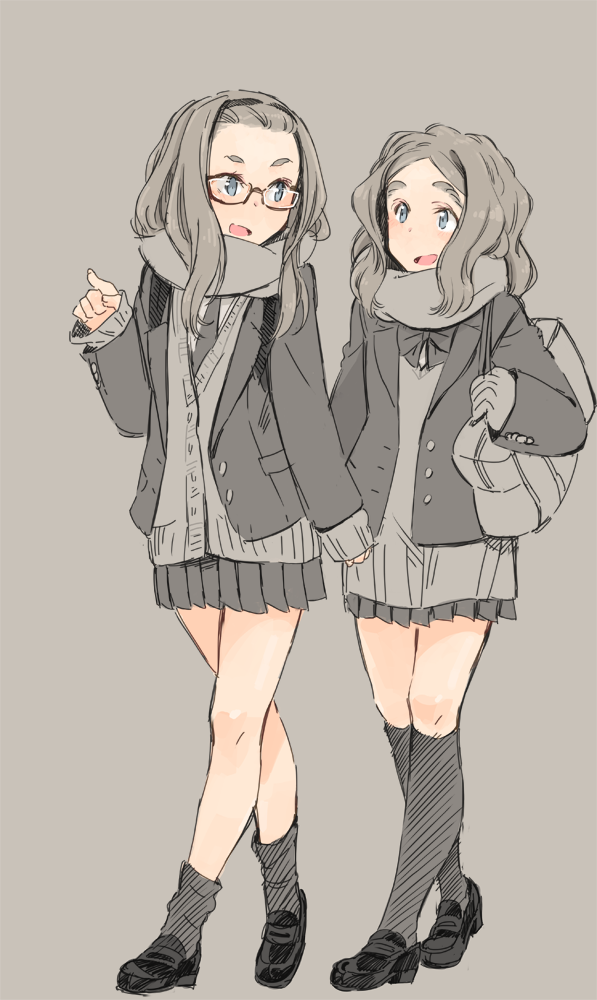 chibikko and dekomegane (original) drawn by morihito