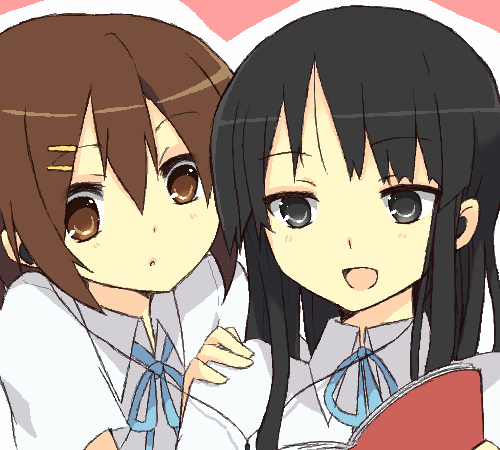 akiyama mio and hirasawa yui (k-on!) drawn by usame