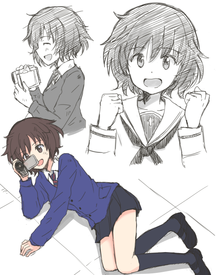 akiyama yukari (girls und panzer) drawn by mutsu_(layergreen)