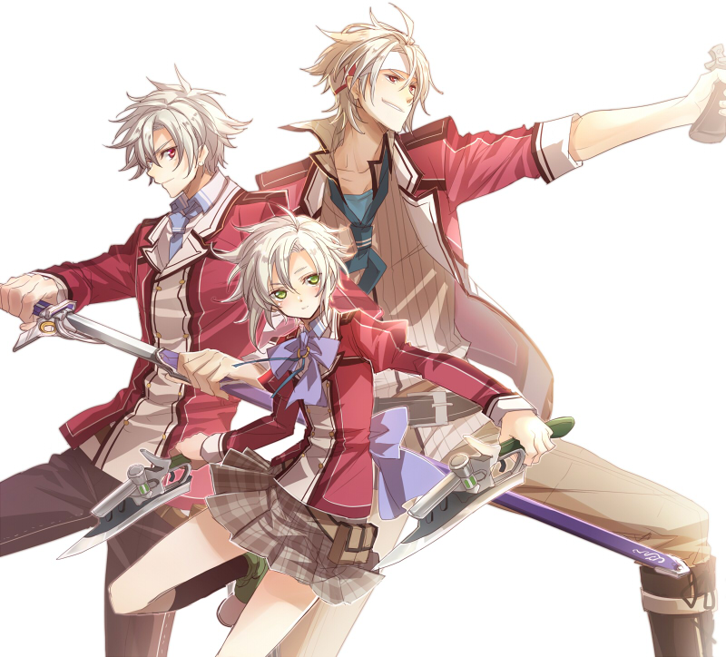 rean schwarzer, fie claussell, and crow armbrust (eiyuu densetsu and 2 more) drawn by achan_(blue_semi)