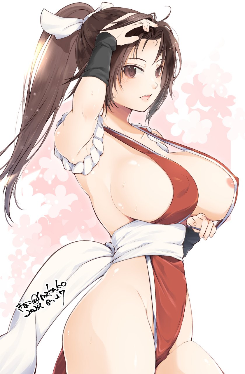 shiranui mai (the king of fighters and 2 more) drawn by kinako_(mzknk0)