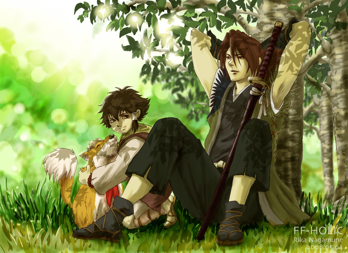 nanashi, kotarou, and tobimaru (stranger mukou hadan) drawn by nagamune_rika