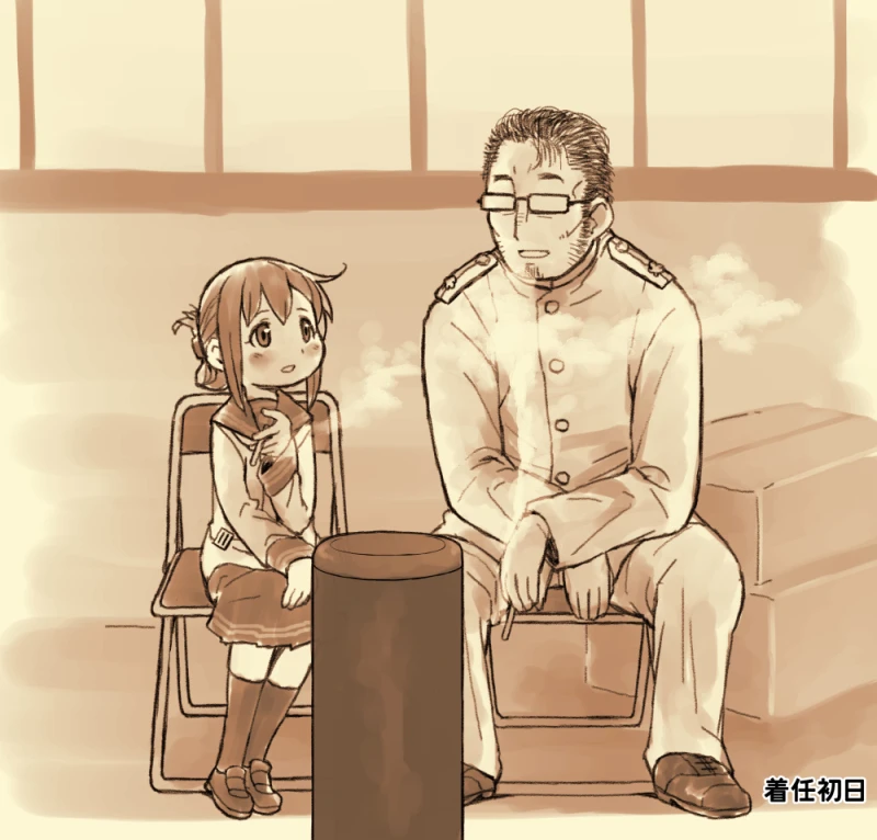 admiral and inazuma (kantai collection) drawn by harukaze_unipo