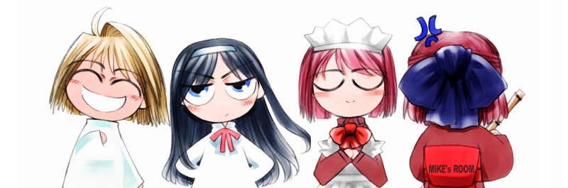 arcueid brunestud, tohno akiha, kohaku, and hisui (tsukihime) drawn by mike156