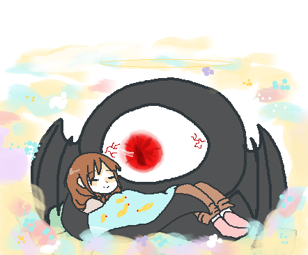 rika and evil eye sigma (touhou) drawn by himiko_(hydrangeamaiden)