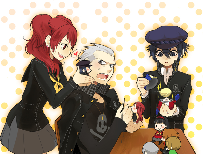 narukami yu, shirogane naoto, satonaka chie, kujikawa rise, amagi yukiko, and 3 more (persona and 1 more) drawn by darao
