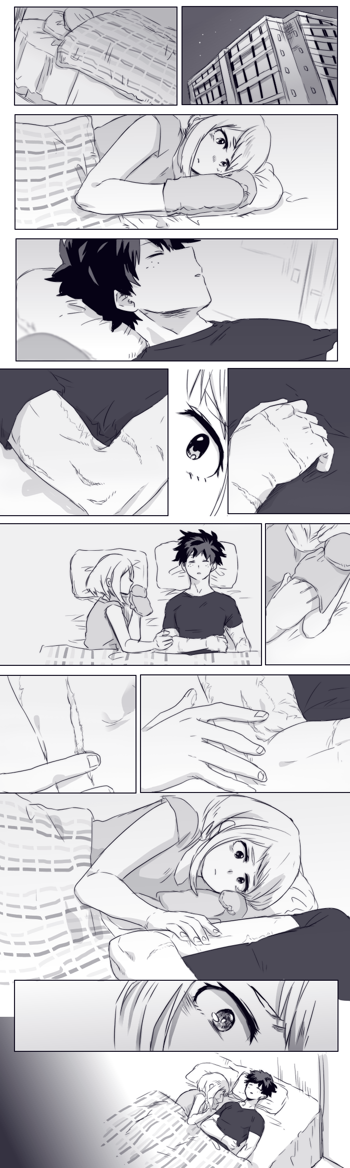 midoriya izuku and uraraka ochaco (boku no hero academia) drawn by yagiushi_(sinnpatilove)