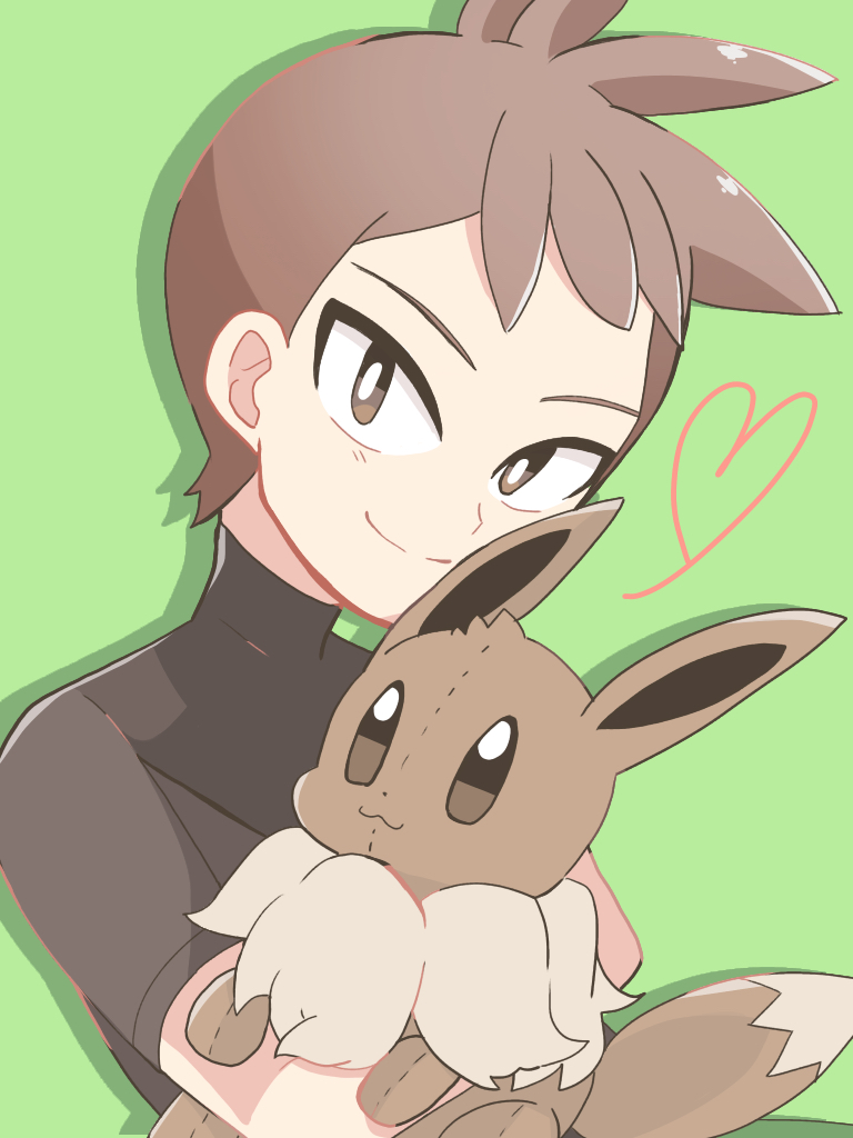eevee and trace (pokemon and 1 more) drawn by hachi_(hachi_sin)