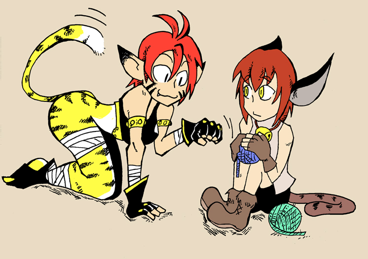 katt and xiao (breath of fire and 2 more) drawn by setz