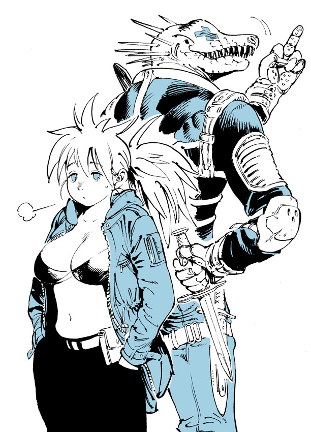 nikaidou and caiman (dorohedoro) drawn by ahn_dongshik