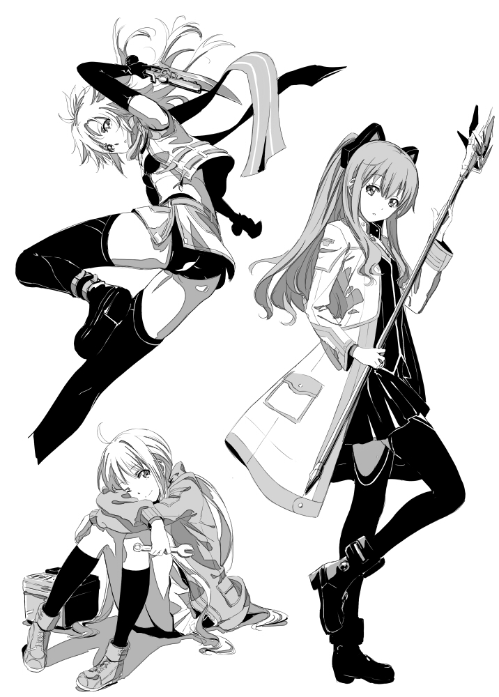 fie claussell, tio plato, and tita russell (eiyuu densetsu and 2 more) drawn by werkbau