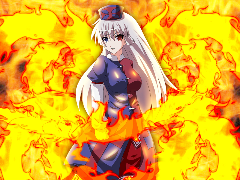 fujiwara no mokou and yagokoro eirin (touhou) drawn by fal_(falketto)