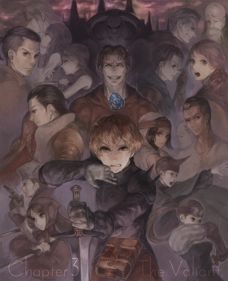 ramza beoulve, ovelia atkascha, delita heiral, chemist, alma beoulve, and 9 more (final fantasy and 1 more) drawn by pr_(puru)