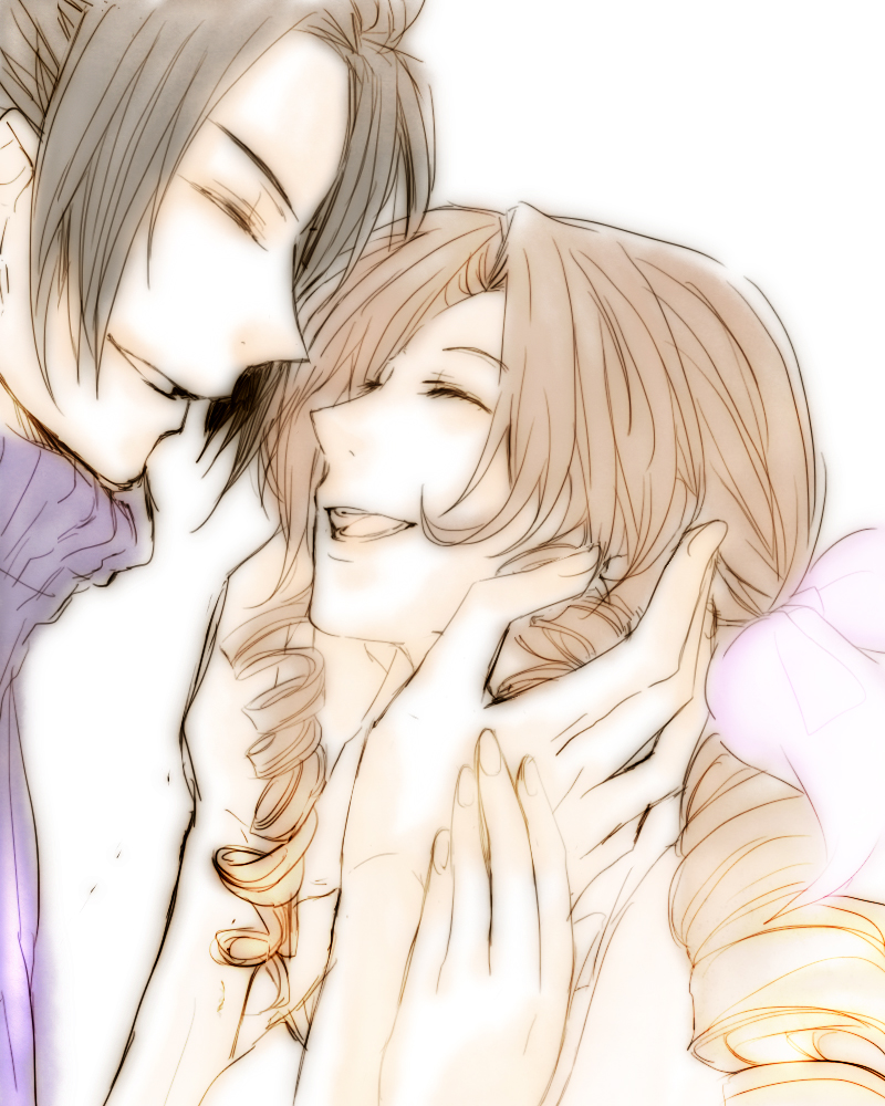 aerith gainsborough and zack fair (final fantasy and 1 more) drawn by miho00