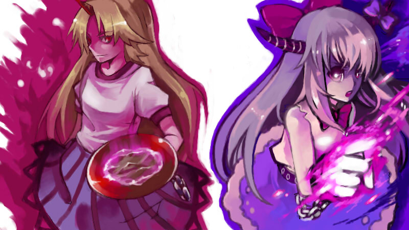 ibuki suika and hoshiguma yuugi (touhou) drawn by hase_neet