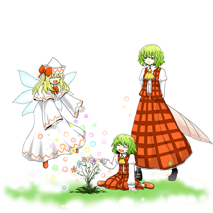 kazami yuuka, lily white, and kazami youka (touhou) drawn by yokochou