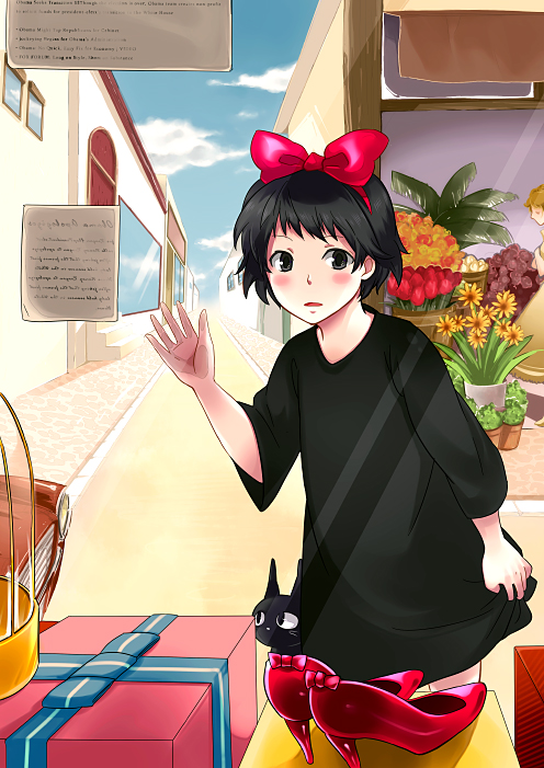 kiki and jiji (majo no takkyuubin) drawn by takanashi_beniko