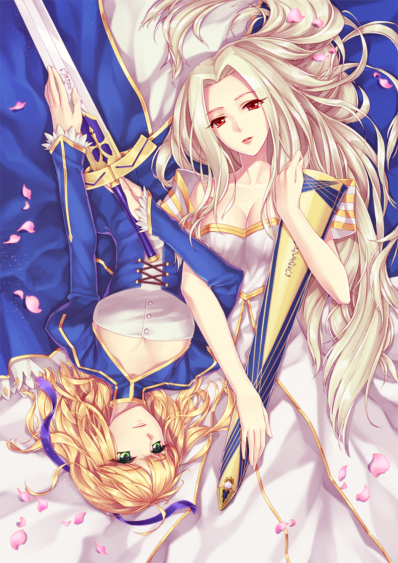 artoria pendragon, saber, and irisviel von einzbern (fate and 1 more) drawn by yeruen