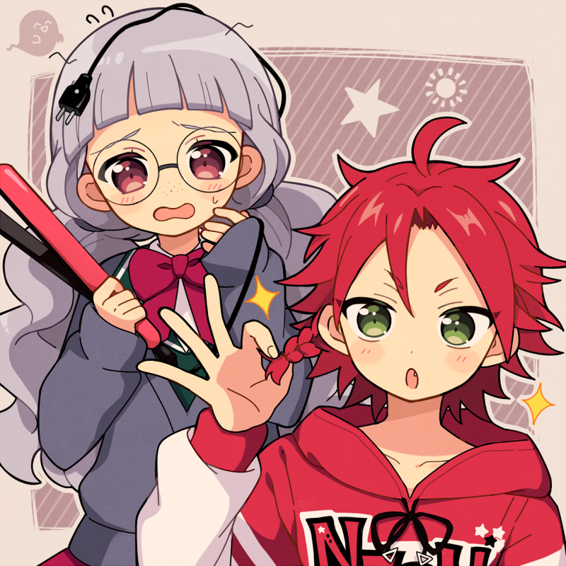 koda michiru and mitaka asahi (pretty series and 2 more) drawn by 5.5