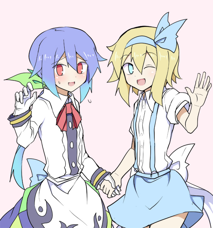 alice margatroid and hinanawi tenshi (touhou) drawn by kenuu_(kenny)