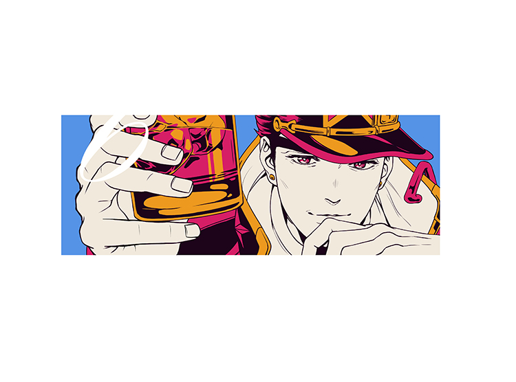 kujo jotaro (jojo no kimyou na bouken and 1 more) drawn by lanxjourney