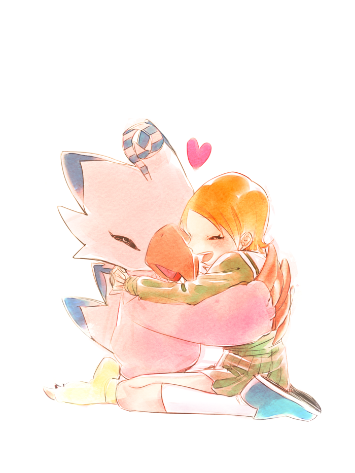 takenouchi sora and piyomon (digimon) drawn by aramchii
