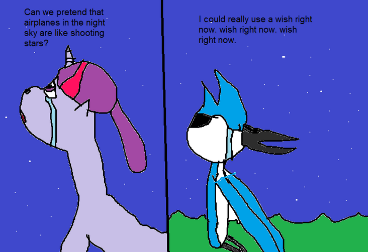 twilight sparkle and mordecai (my little pony and 2 more)