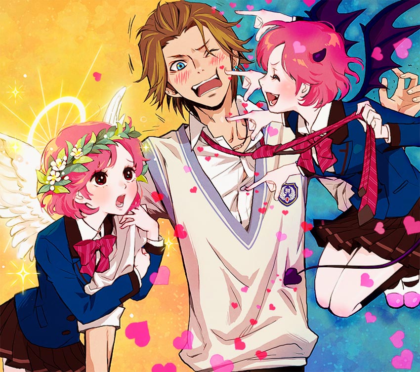 protagonist and niina junpei (tokimeki memorial and 3 more) drawn by ibuki_asuka_(hamiy)