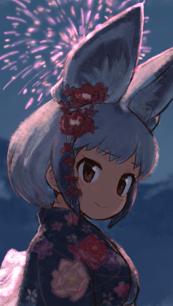 bat-eared fox (kemono friends) drawn by rumenia_(ao2is)