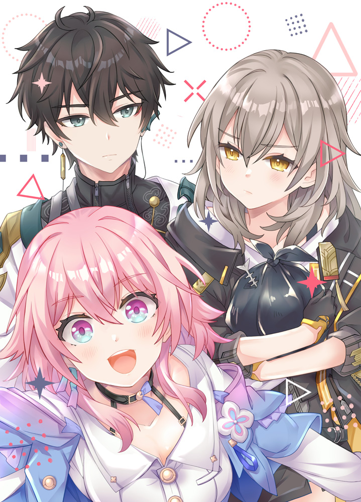 trailblazer, stelle, march 7th, and dan heng (honkai and 2 more) drawn by takitarou